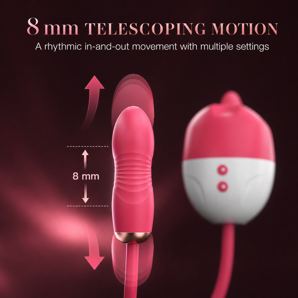 Telescopic Licking & Thrusting Egg Vibrator