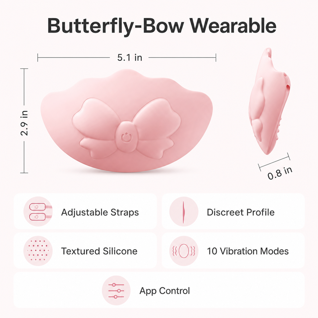 Butterfly Bow Remote-Controlled Nipple Vibrator – 10 Modes