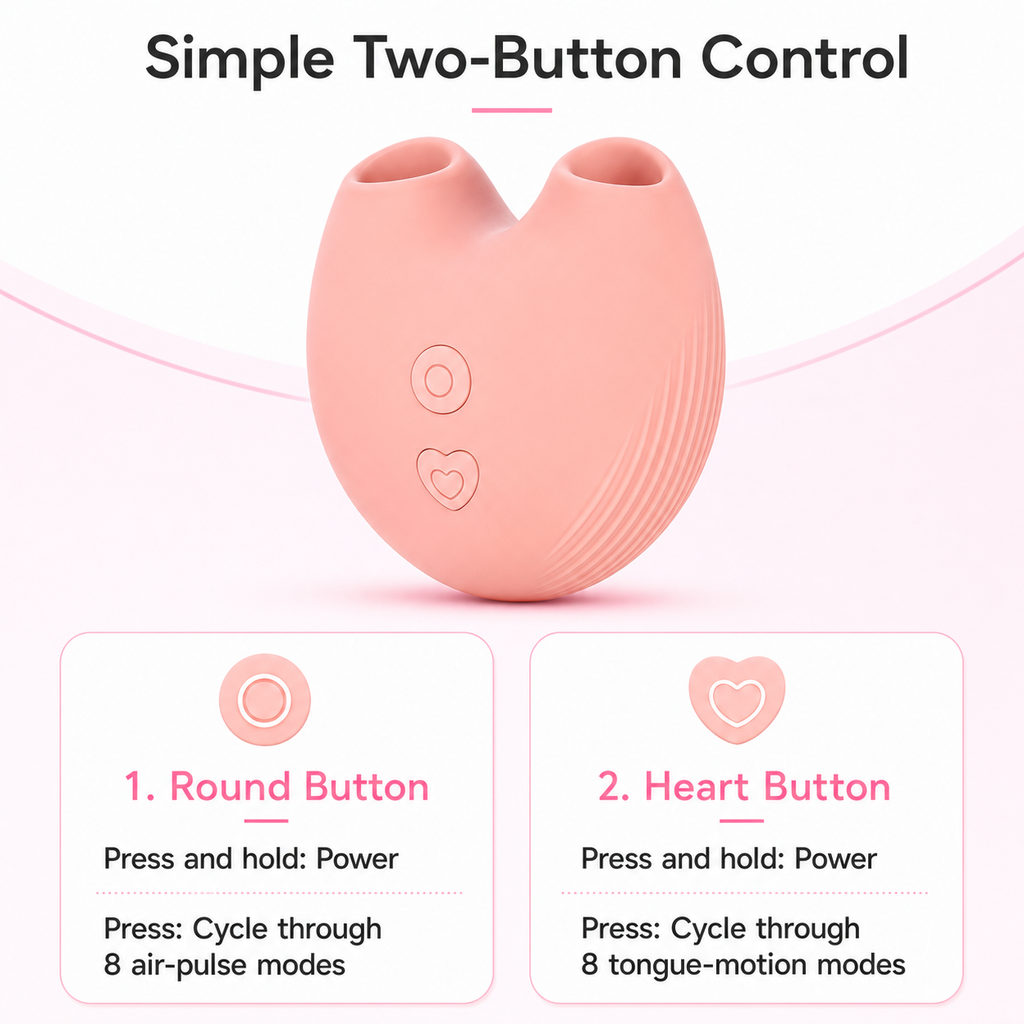 Peach Dual-Action Suction & Licking Stimulator – App Control