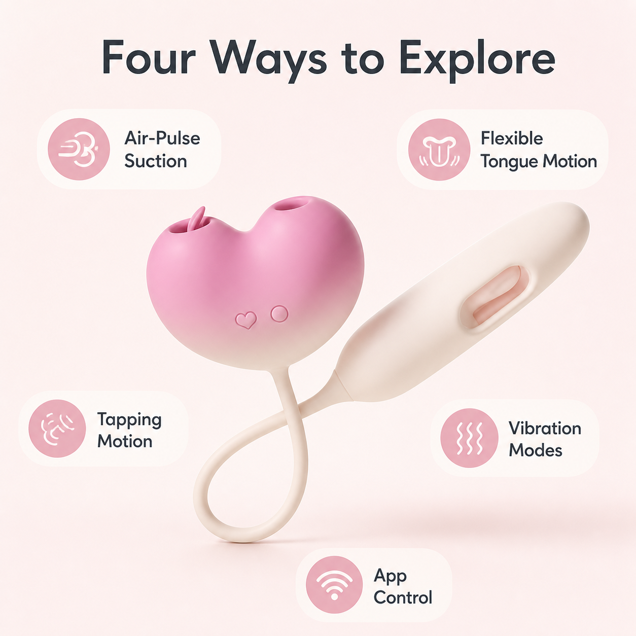 Peach PRO Suction, Licking & Tapping Stimulator – App Control