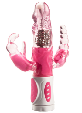 Triple-Prong Dual-Motor Rabbit Vibrator – 12 Modes